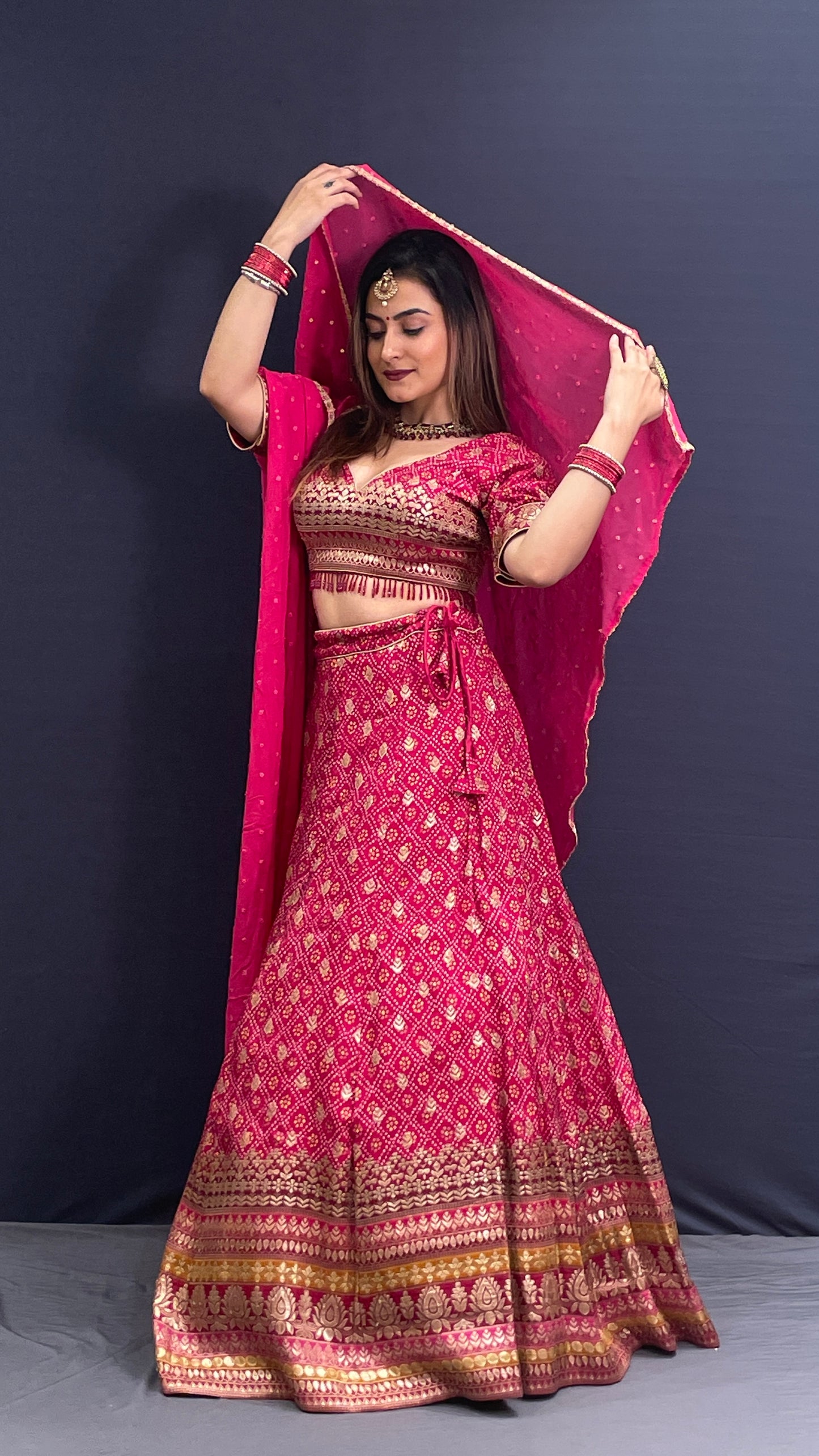 Rani Pink color Lehenga