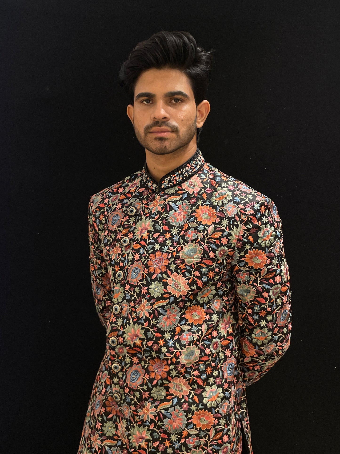 Handmade floral designed Sherwani